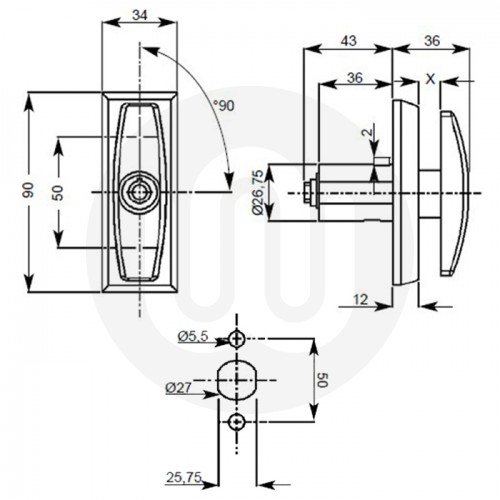 Popout T Handle Garage Door Lock